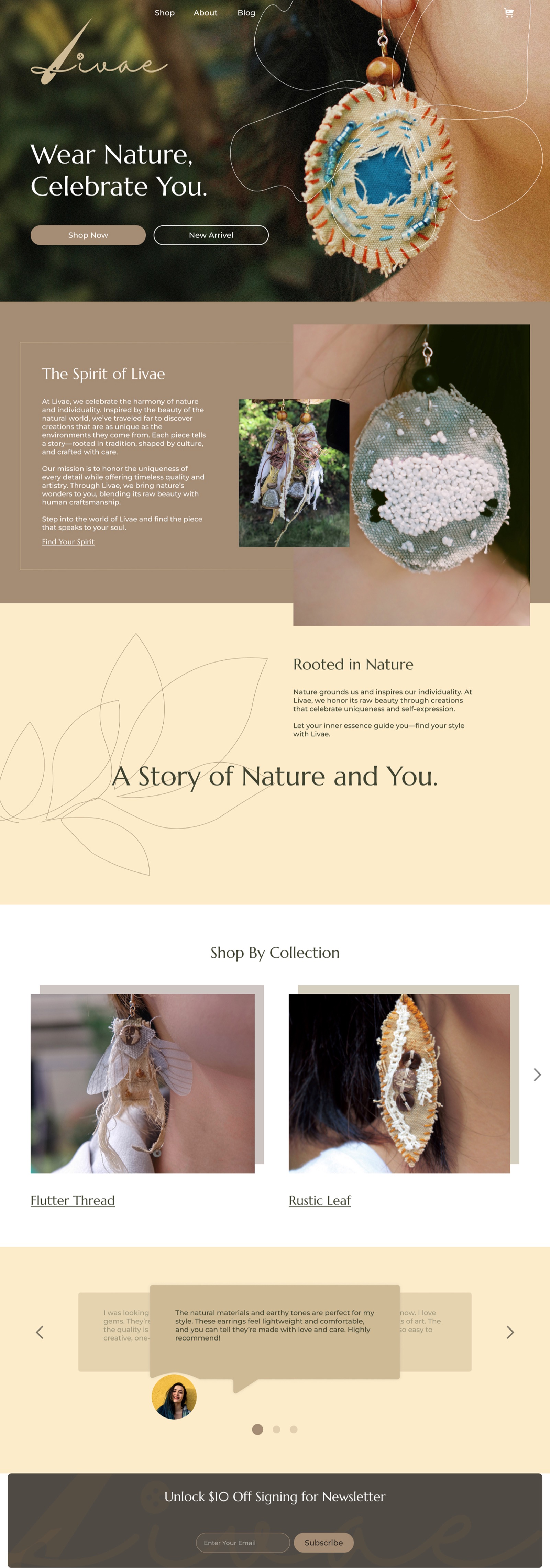 Livae desktop website