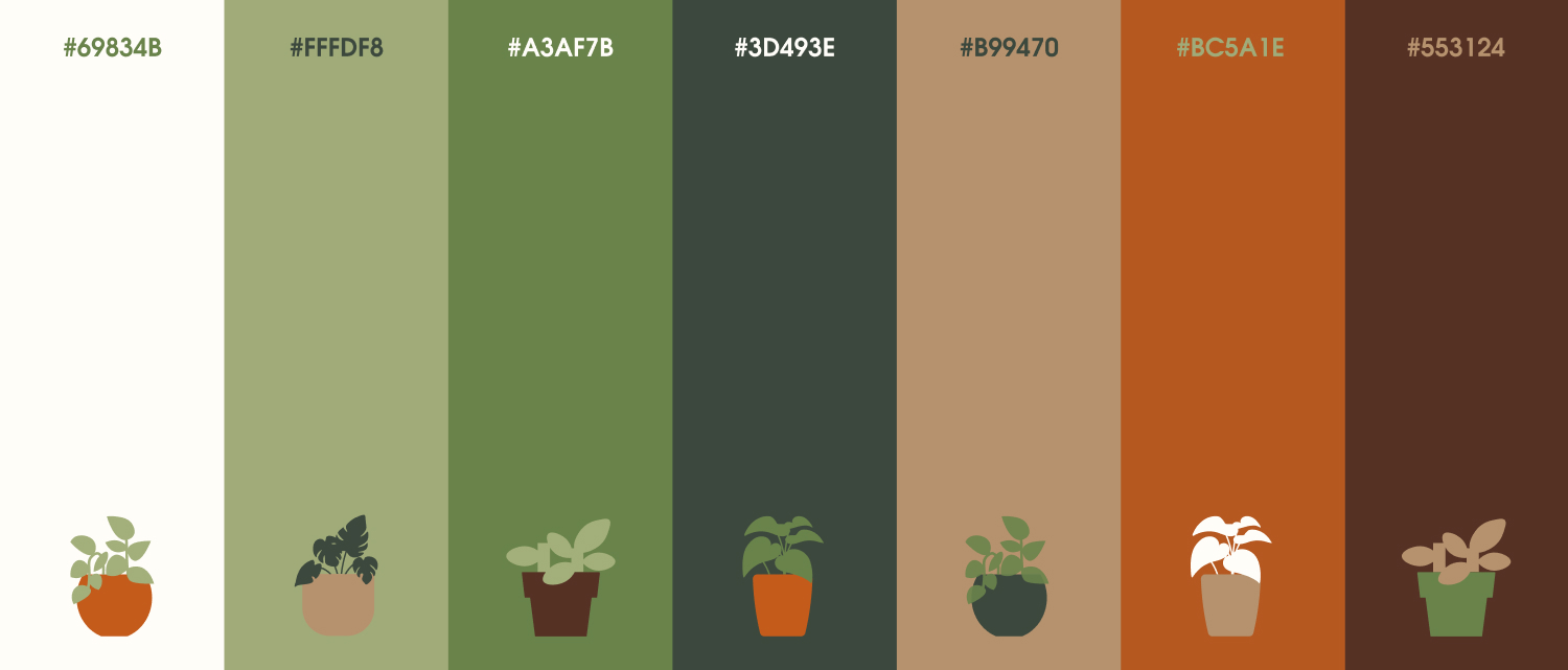 The Soil Chef color palette and plant icon system
