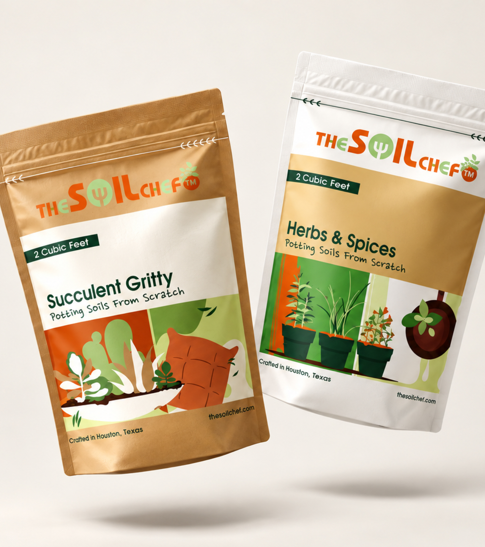 The Soil Chef succulent and herb soil packaging
