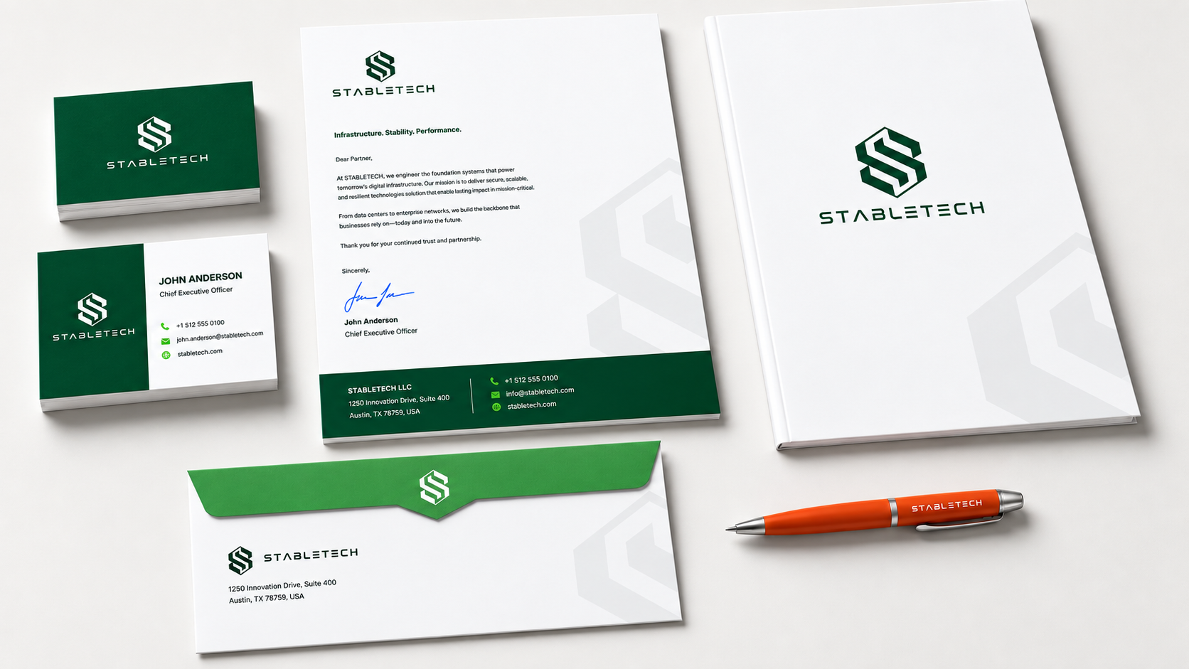 StableTech stationery and business materials