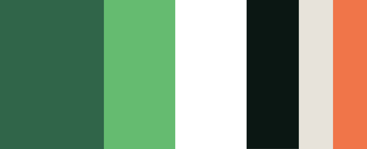 StableTech brand palette with deep green, bright green, white, black, warm neutral, and orange