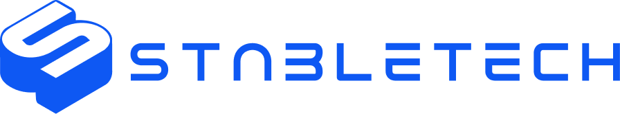 Blue dimensional StableTech S logo direction