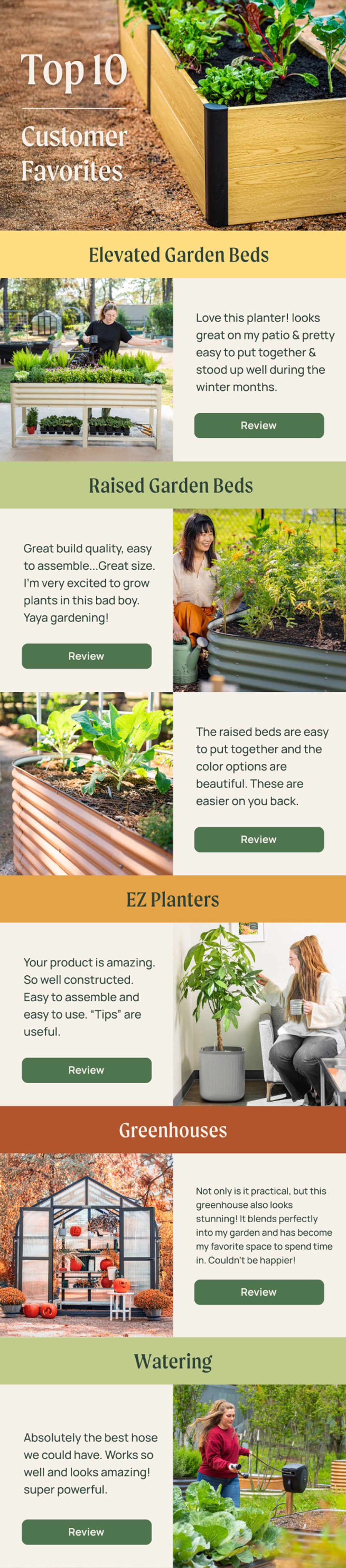 Vego Garden customer favorites email campaign