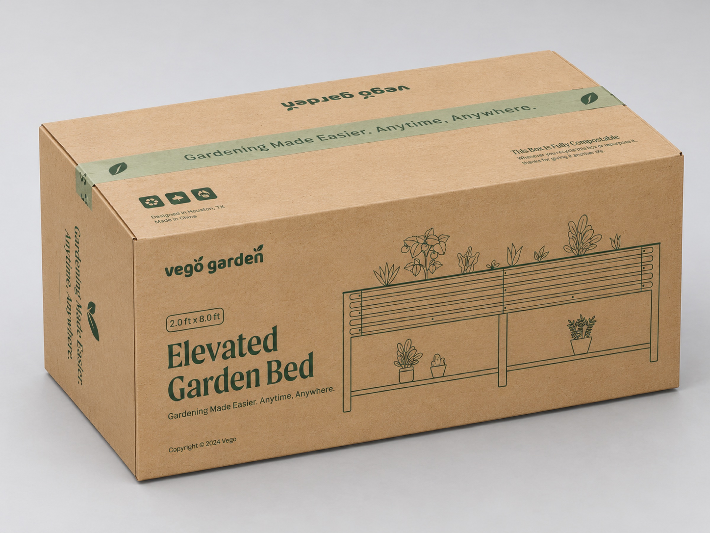 Vego Garden elevated garden bed shipping packaging